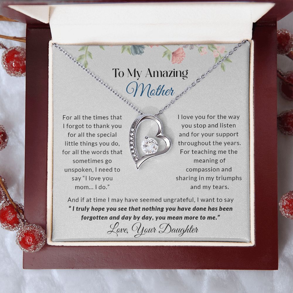 To My Amazing Mother | I Love You - Forever Love Necklace