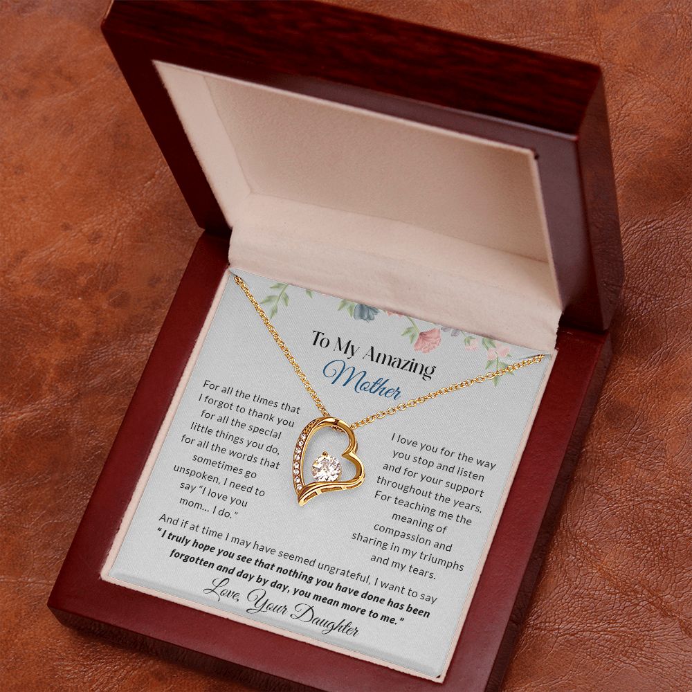 To My Amazing Mother | I Love You - Forever Love Necklace