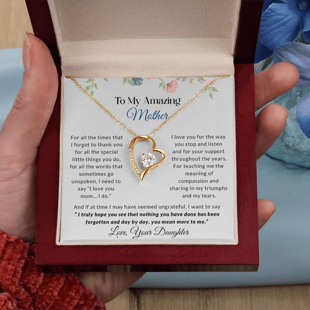 To My Amazing Mother | I Love You - Forever Love Necklace