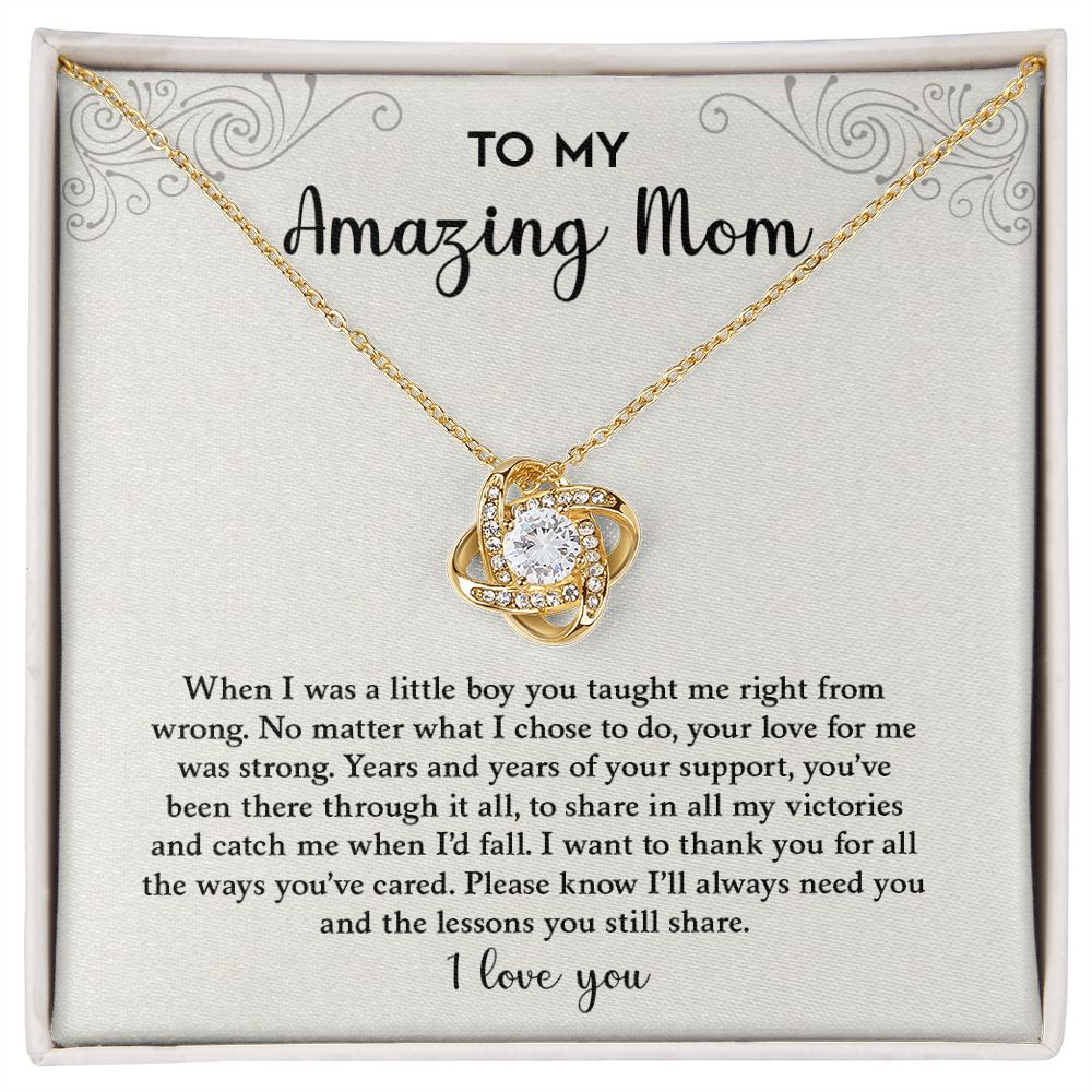 To My Amazing Mom | I Love You - Love Knot Necklace