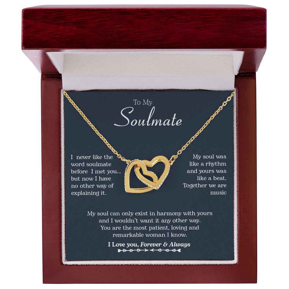 To My Soulmate | I Love You, Forever & Always - Interlocking Hearts necklace