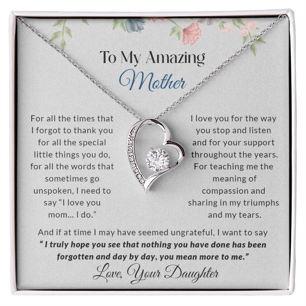 To My Amazing Mother | I Love You - Forever Love Necklace
