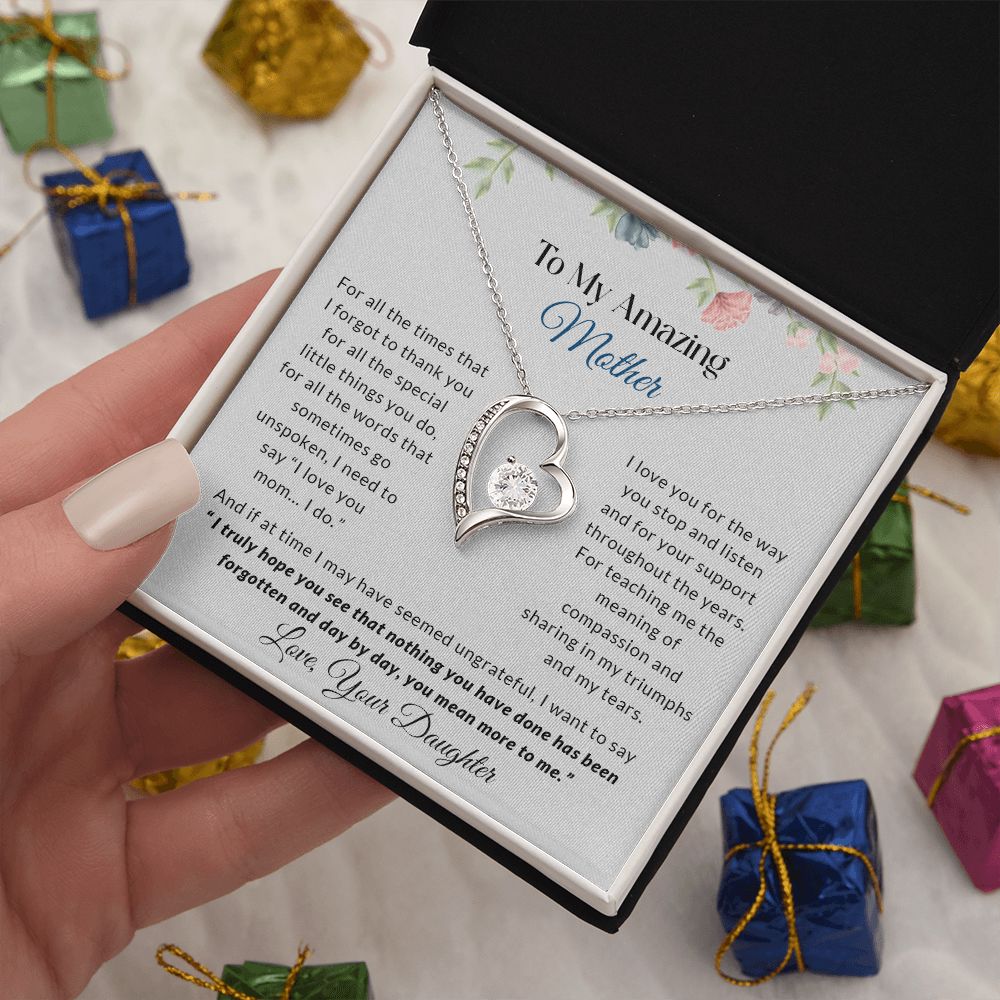 To My Amazing Mother | I Love You - Forever Love Necklace